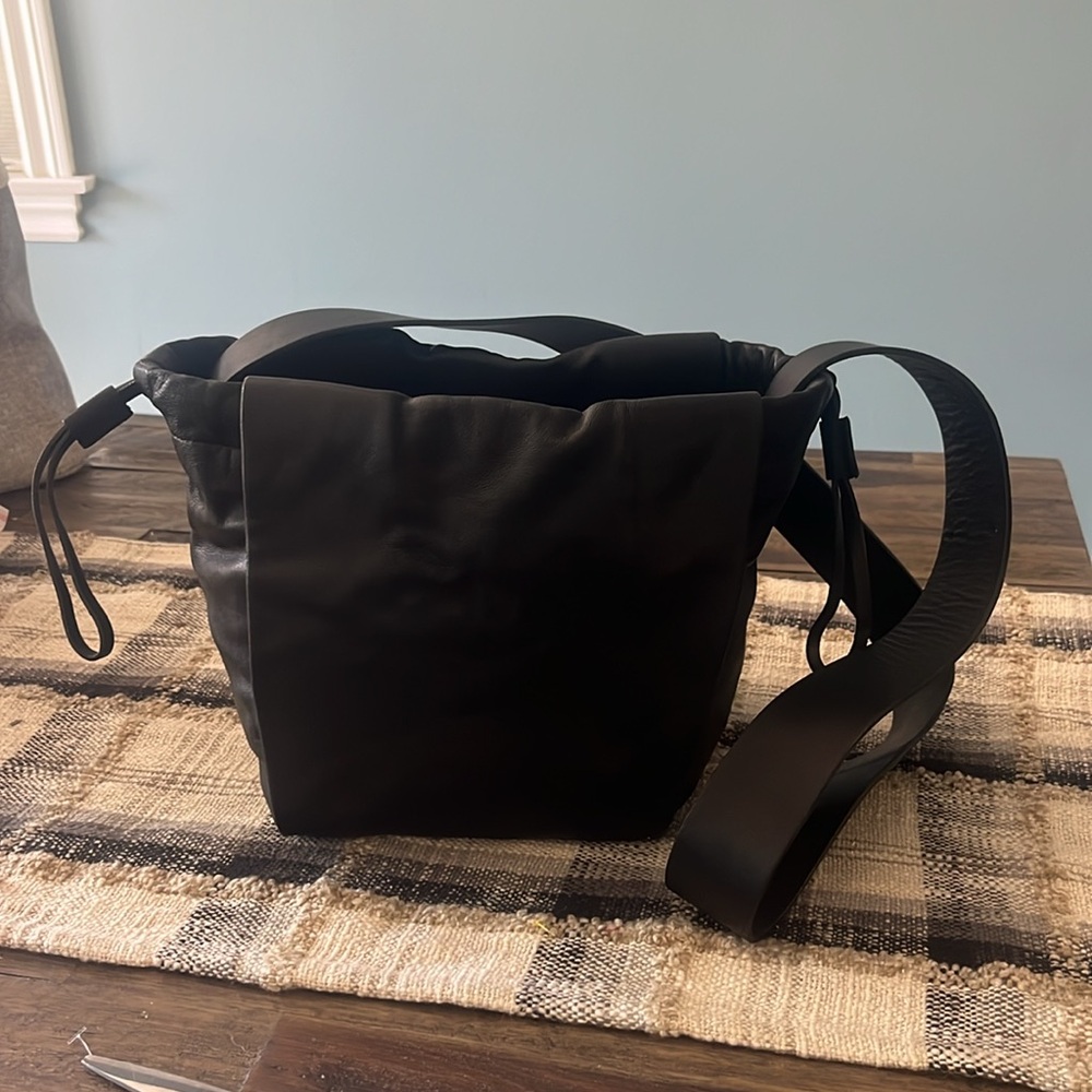 COS Lamb Leather Bucket Tote Bag - Picture 3 of 17